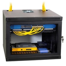 8U Wall Mount Server Cabinet 20 Inch Deep with Locking Glass Door Steel Rack picture