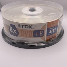 TDK DVD 8X +R NEW Sealed 25 Count Blank picture