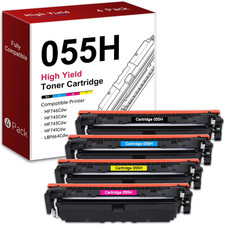 4-Pack Black Toner Cartridges Cyan Magenta Yellow 055H Canon Compatible MYWEET picture