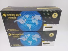 (2) CARTRIDGE WORLD YELLOW TONER CARTRIDGE FOR HP 125A CB542A CM1312 CP1210/1215 picture