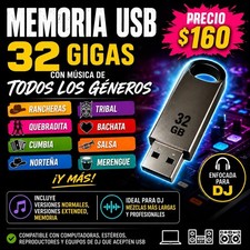 Memoria USB 32GB DJ 7,000 Canciones Todos los Ritmos Envío Gratis picture