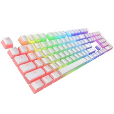 112 PCS White Pudding PBT Keycaps Set Clear JellyStyle Double Shot OEM picture