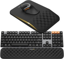 Protoarc KMP50 Ergonomic Mouse Pad with Wrist Rest, Lycra Surface, Black picture