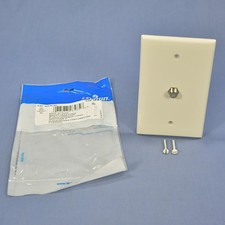 Leviton Lt Almond Midway Video Coax Cable Jack Cover 75Ohm F-Connector 40539-MT picture