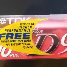 TDK D90 90 Min Blank Cassette Tapes 10-Pack Step-Up to Higher Performance picture