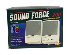 QuickShot Sound Force 200 QS-835 Computer Speakers Vintage 1990s Retro PC - NIB picture