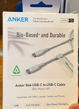 2-PACK - Anker 544 Usb-C To Usb-C Bio-Nylon Green 6Ft Cable - NEW picture