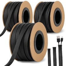 300 Feet 1/4, 1/2, 3/8 Inches Braided Wire Loom Automotive PET Cable Loom picture