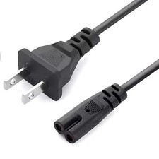 AC Power Cord,2 Prong Power Cord 5FT Standard 2-Slot Replacement PS5 4 3 2 US picture