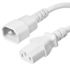 20 PACK LOT  4ft C14 - C13 White Power Cord 18AWG 10A/1250W 125V 3-Prong 1.2M picture