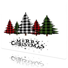 Red and Green Plaid Christmas Tree Desk Mat for Keyboard and Mouse Desk Pad picture