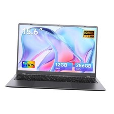 15.6 Inch Laptop, 12GB RAM, 256GB SSD, FHD IPS Display Gray picture