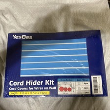 116in Cord Hider Kit, Covers for Wires on Wall, Paintable 116in, White  picture