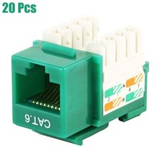 20 Pcs Cat6 RJ45 Network LAN Ethernet Keystone Jack 110 Punch Down 8P8C Green picture