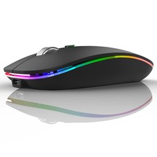 LED Wireless Mouse G12 Slim Rechargeable Silent Matte Black picture