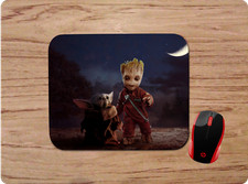 BABY YODA  GROGU & GROOT CUSTOM NEOPRENE NONSLIP MOUSEPAD DESK MAT GREAT GIFT picture
