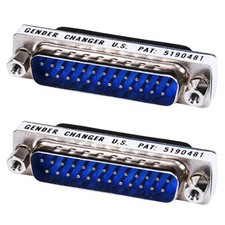 2 Pcs DB25 DB 25 Pin D Sub Male to Male Gender Changer Coupler Adapter Converter picture