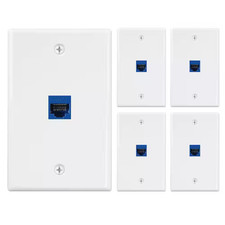 White 1-Gang Ethernet Wall Plate (5-Pack) picture