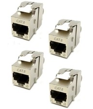 4PCS CAT.8 Shielded RJ45 Ethernet LAN Network 8P8C Jack Keystone 40Gbps Toolless picture