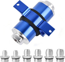30 Micron Inline Fuel Filter with 6AN 8AN 10AN Adapter&Bracket Clamp 60MM Univer picture