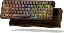 Womier L65 60% Brown Mechanical Keyboard with Knob,4000Mah,Tri Mode USB-C/BT5.0/ picture