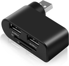 1Pc Black 4 in 1 USB 2.0 Hub Docking Station 1 USB2.0 480Mbps 180 Degrees Rot... picture