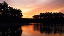 Landscape sunset water sky trees Custom Gaming Mat Desk picture