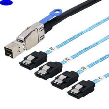 MINI SAS HD SFF-8644 with IC to 4 Ports SATA 7P straight server hard drive cable picture