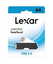 2 Pack  Lexar Jumpdrive TwistTurn2 USB 2.0 64 GB Flash Thumb Storage Drive picture