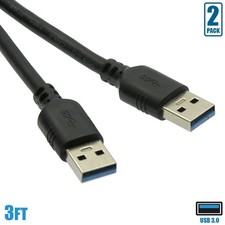 2x 6FT USB 3.0 Type A Male to Male High Speed Data Sync Charge Cable Cord Gold picture