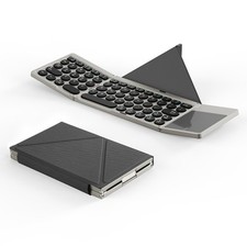 Universal Flip Tri-fold Compact Portable Touch Wireless Keyboard For iPad Tablet picture
