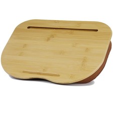 Bamboo Lap Desk for Laptop with Cushion, Portable Laptop Stand with Hoder & A... picture