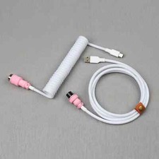 Coiled Aviator Cable Gx16 Usb C Keyboard Spiral Cable Pc Desk Connector For Pc picture