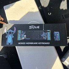 BRAND NEW Geeknet Disney Lilo and Stitch Wired Membrane Keyboard 104 Keys QWERTY picture