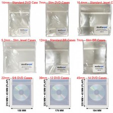 OPP Clear Resealable Plastic Wrap Bag CD, DVD, Blu-ray Cases (All Sizes) Lot picture