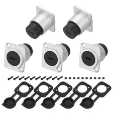 5Pcs Type C Panel Mount Coupler, D-Type USB C Pass Through 10Gbps Silver picture