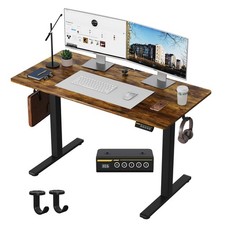 Electric Standing Desk 48 x 24 Inch 3 Memory Presets Brown YBL ESD Gamork picture