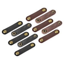 10 Pcs Leather Cable Straps Cord Organizer, Black,Brown picture
