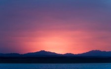 Landscape nature sunrise purple sky mountains Custom Gaming Mat Desk picture