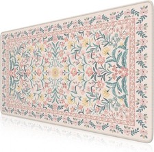 Desk Mat,Mouse Pad for Office Desk,35.4x15.7in,Pink Floral | Desk Pad for Women  picture