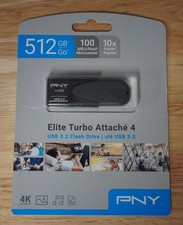 PNY Elite Turbo Attache 4 512GB USB 3.2 Flash Drive 4K Ultra HD BRAND NEW picture