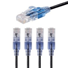 5x 30FT CAT6A RJ45 Ethernet LAN Network Patch Cable Copper 10G Slim 30AWG Black picture