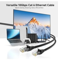 Cable Matters 10Gbps Snagless Short Cat 6 Ethernet Cable 14 ft Black NEW picture