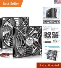Versatile 2-Pack 12V Cooling Fans for Amplifiers and Ice Makers - Low Noise picture