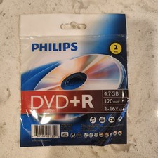 Philips DVD+R Blank Recordable Discs 4.7GB 120 Min 16X 2 Pack Sealed picture