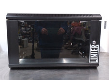 Linier 6U, 3140-3-001-06, Wall Mount Cabinet, Glass Door, 2 Solid Doors, No Keys picture