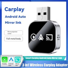3 in 1 Wireless CarPlay MirrorLink Adapter Plug Play Wired to Wireless 2026 Gift picture