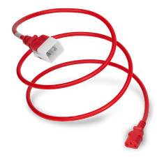 15 Pack of LOCKING C20 to C13 15A 250V 14/3 SJT Power Cord - Red - 8ft picture