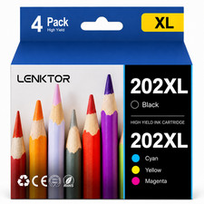 202XL 4PK C/M/Y/BK Ink Cartridge Fit Expression Home XP-5100 WorkForce WF-2860  picture
