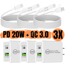 3X 20W PD Fast Charger USB C To Type C Cable Power Adapter For iPad Pro/Air LOT picture